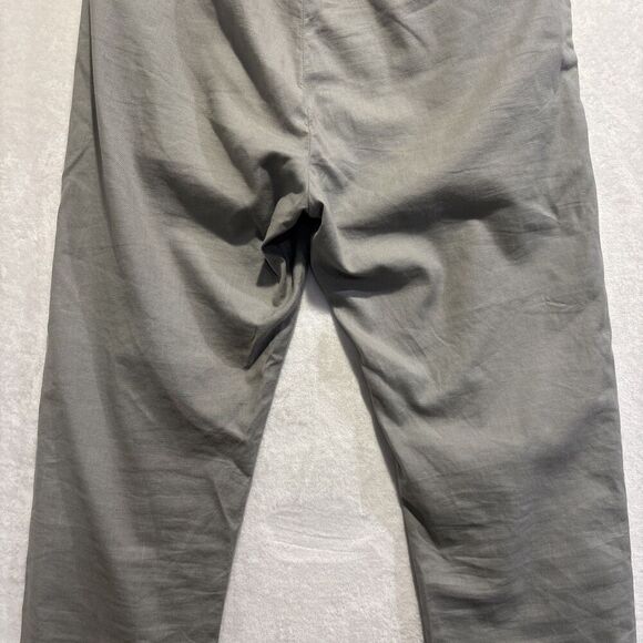 Zanella Linen Blend The Noah Grey Static Plaid Flat Front Stretch Pants Size 36 - Picture 12 of 16